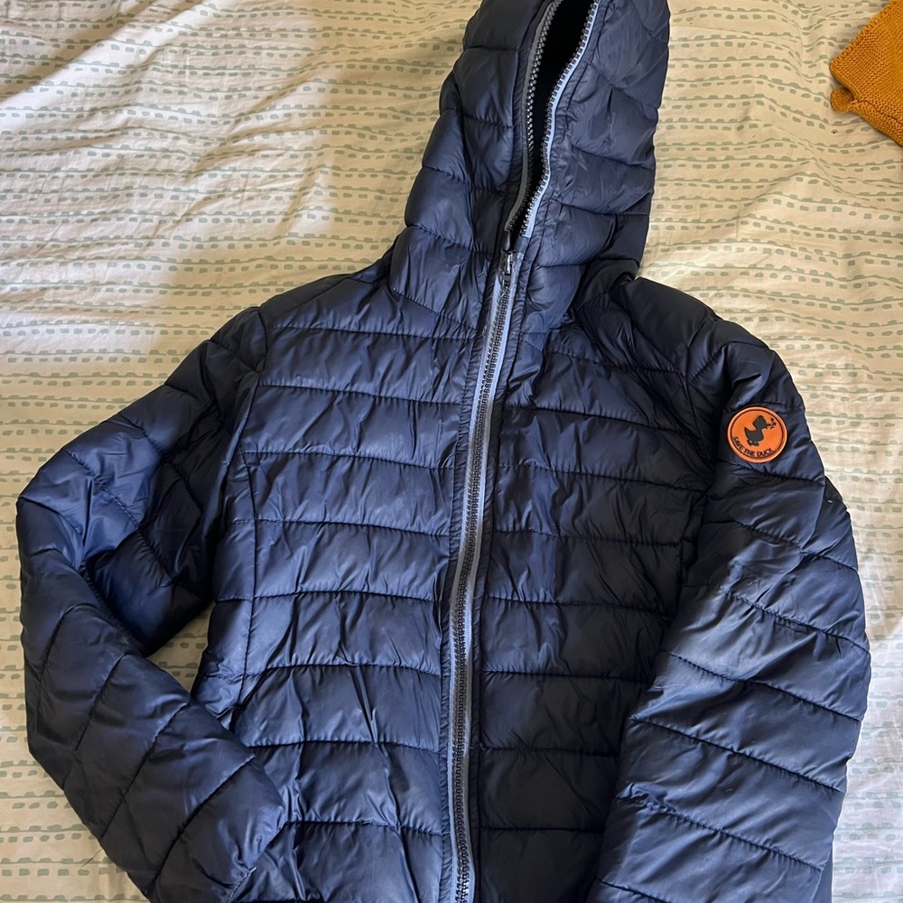 Save the Duck Navy Hooded Puffer Jacket